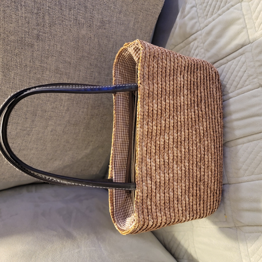 Vintage St. John's Bay Tan and Black Mini Bag with Elegant Texture